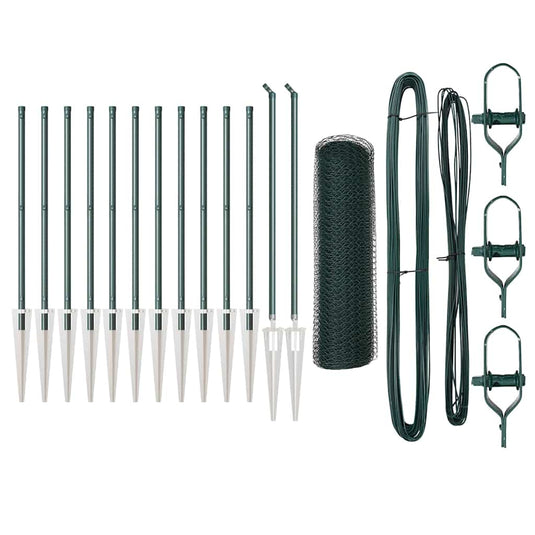 Vidaxl afrasteringspaal groen 25 x 0,5 m (13 mm gaas) staal
