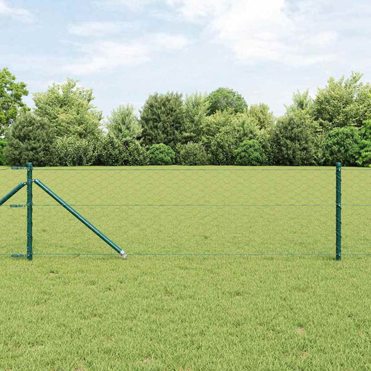 Vidaxl afrasteringspaal groen 25 x 0,8 m (50 mm gaas) staal en pvc