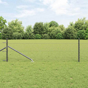 Vidaxl afrasteringspaal grijs 10 x 0,5 m (25 mm gaas) staal en pvc
