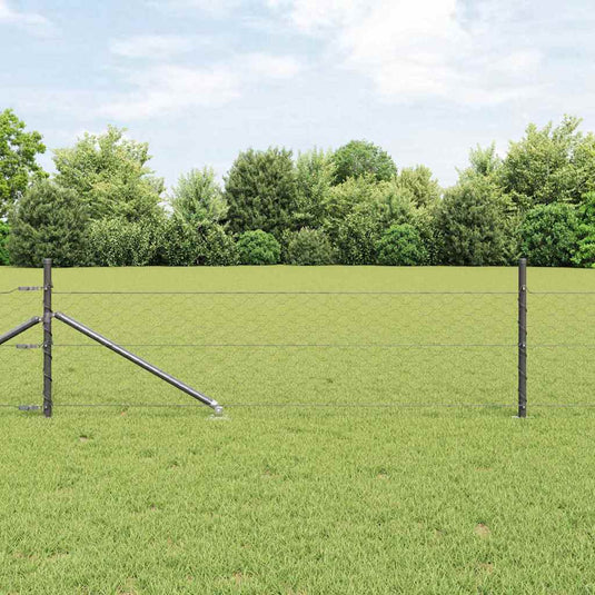 Vidaxl afrasteringspaal grijs 10 x 0,8 m (50 mm gaas) staal en pvc