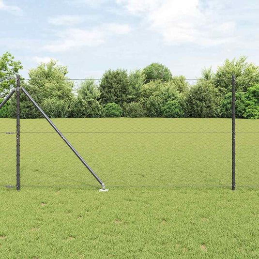 Vidaxl afrasteringspaal grijs 10 x 1,2 m (36 mm gaas) staal en pvc