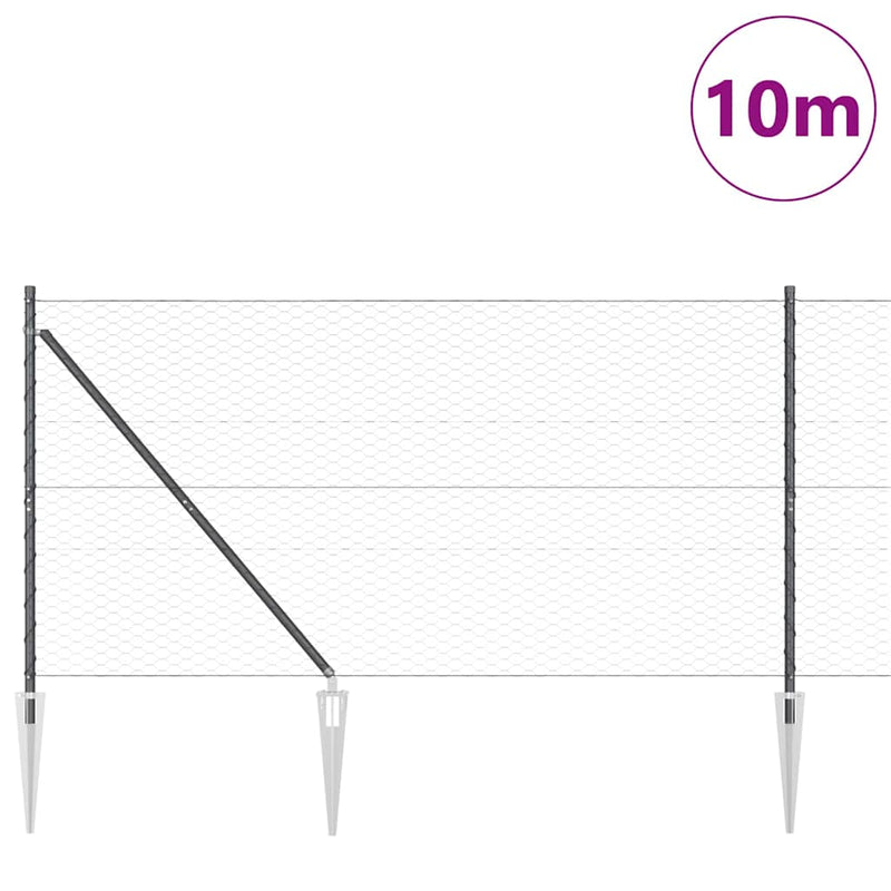 Load image into Gallery viewer, Vidaxl afrasteringspaal grijs 10 x 1,2 m (36 mm gaas) staal en pvc
