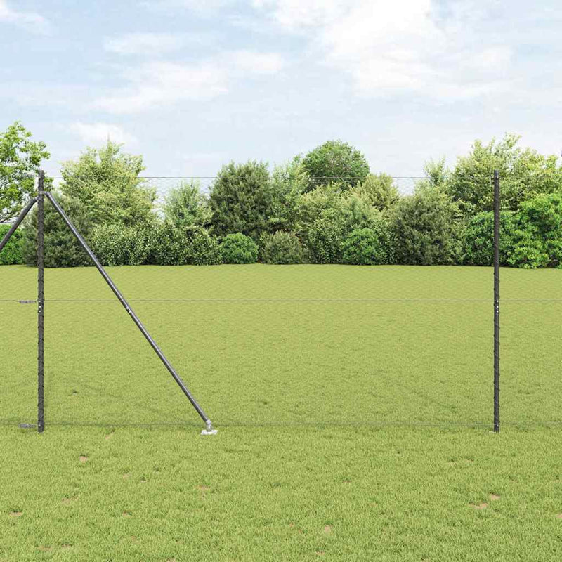 Load image into Gallery viewer, Vidaxl afrasteringspaal grijs 10 x 1,5 m (25 mm gaas) staal en pvc
