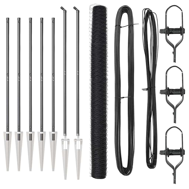 Load image into Gallery viewer, Vidaxl afrasteringspaal grijs 10 x 1,5 m (36 mm gaas) staal en pvc
