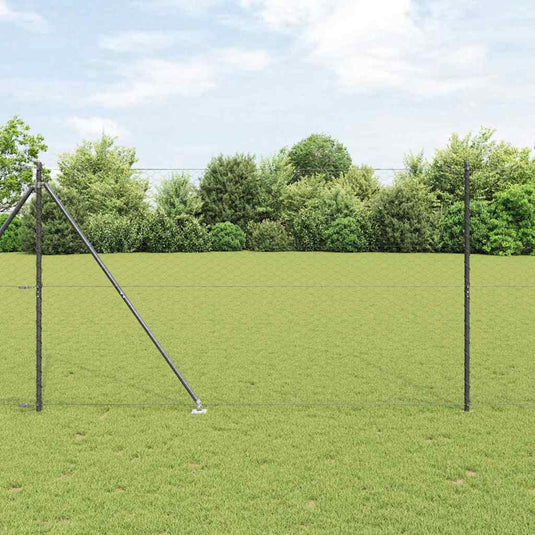 Vidaxl afrasteringspaal grijs 10 x 1,5 m (50 mm gaas) staal en pvc