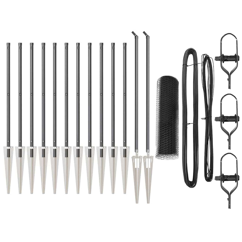 Load image into Gallery viewer, Vidaxl afrasteringspaal grijs 25 x 0,8 m (25 mm gaas) staal en pvc
