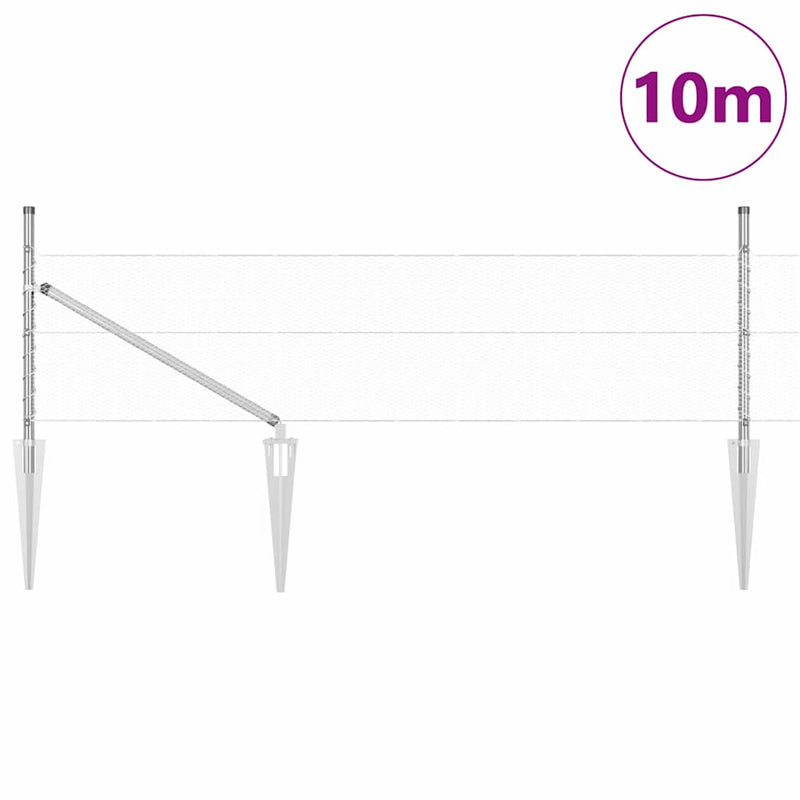 Load image into Gallery viewer, Vidaxl afrasteringspaal zilver 10 x 0,4 m (13 mm gaas) staal
