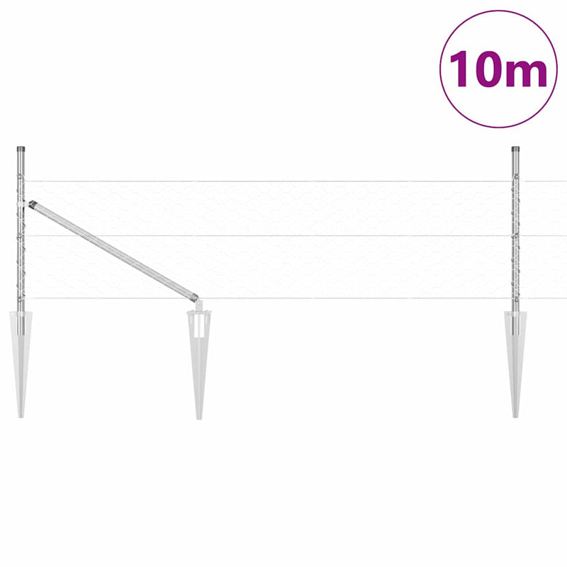 Load image into Gallery viewer, Vidaxl afrasteringspaal zilver 10 x 0,4 m (50 mm mesh) staal
