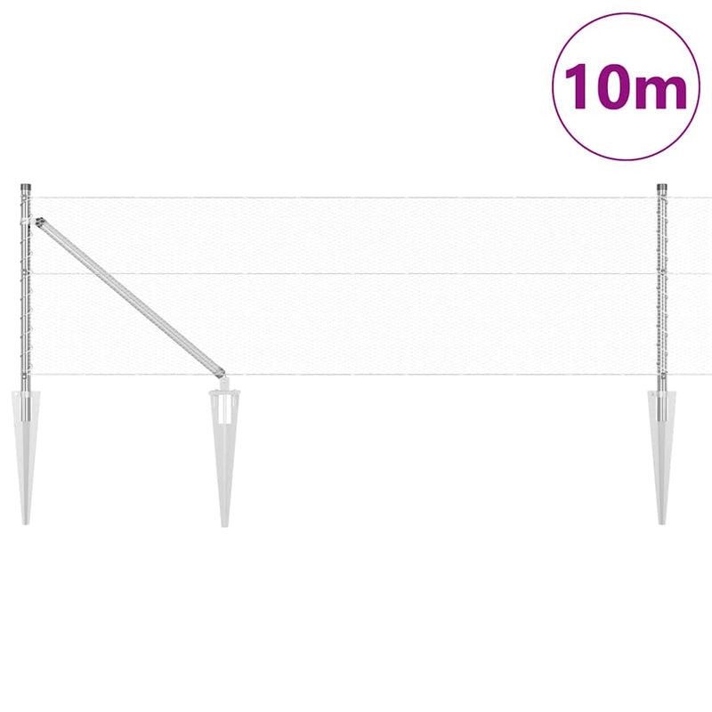 Load image into Gallery viewer, Vidaxl afrasteringspaal zilver 10 x 0,6 m (13 mm gaas) staal
