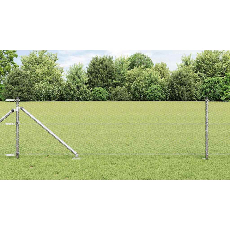 Load image into Gallery viewer, Vidaxl afrasteringspaal zilver 10 x 0,6 m (25 mm gaas) staal
