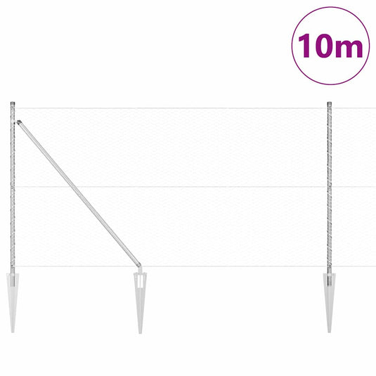 Vidaxl afrasteringspaal zilver 10 x 1 m (25 mm gaas) staal