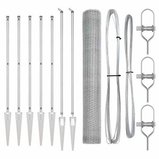 Vidaxl afrasteringspaal zilver 10 x 1,2 m (13 mm gaas) staal
