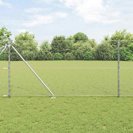 Vidaxl afrasteringspaal zilver 10 x 1,2 m (25 mm gaas) staal