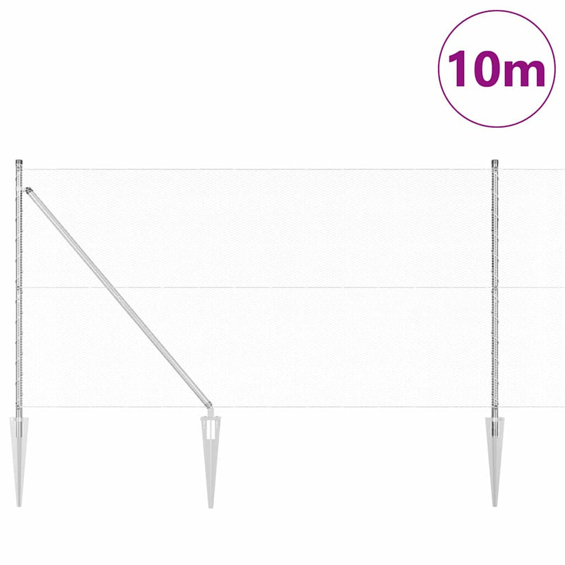 Load image into Gallery viewer, Vidaxl afrasteringspaal zilver 10 x 1,4 m (13 mm gaas) staal
