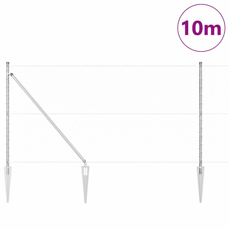 Load image into Gallery viewer, Vidaxl afrasteringspaal zilver 10 x 1,4 m (25 mm gaas) staal
