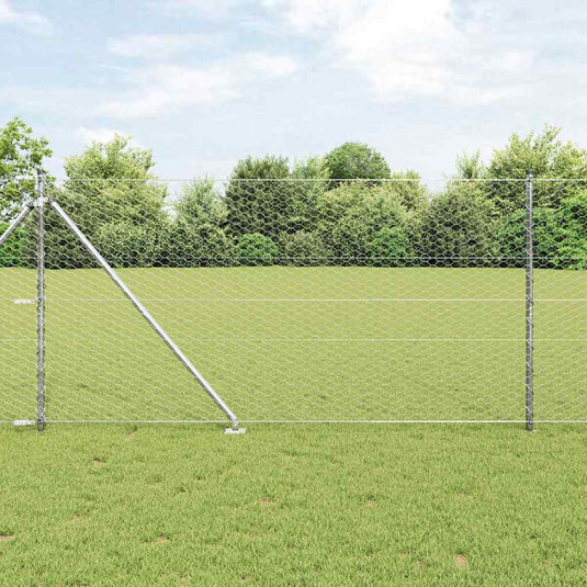 Vidaxl afrasteringspaal zilver 10 x 1,4 m (36 mm gaas) staal