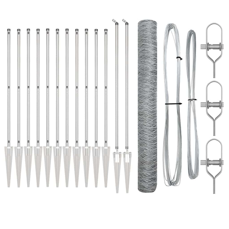 Load image into Gallery viewer, Vidaxl afrasteringspaal zilver 10 x 1,4 m (50 mm gaas) staal
