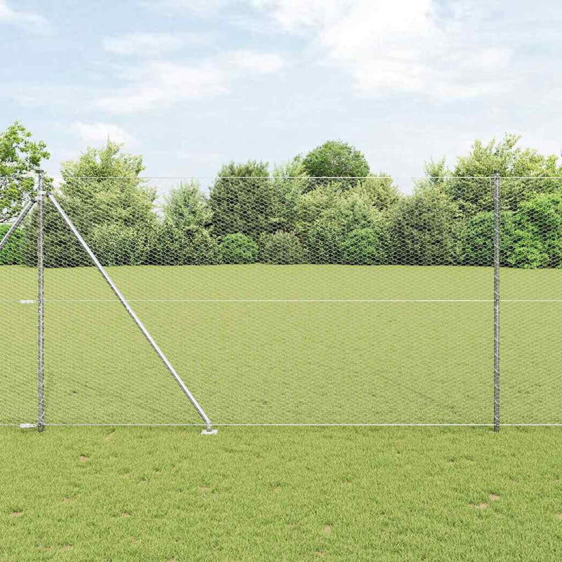 Load image into Gallery viewer, Vidaxl afrasteringspaal zilver 10 x 1,6 m (25 mm gaas) staal
