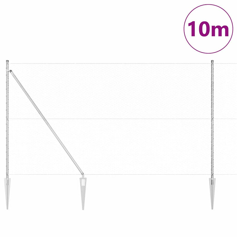 Load image into Gallery viewer, Vidaxl afrasteringspaal zilver 10 x 1,6 m (25 mm gaas) staal

