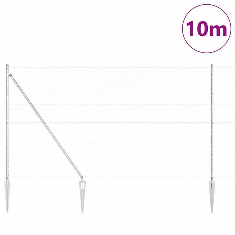 Load image into Gallery viewer, Vidaxl afrasteringspaal zilver 10 x 1,6 m (36 mm gaas) staal

