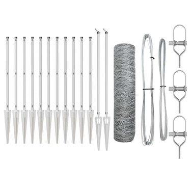 Vidaxl afrasteringspaal zilver 25 x 0,5 m (36 mm gaas) staal