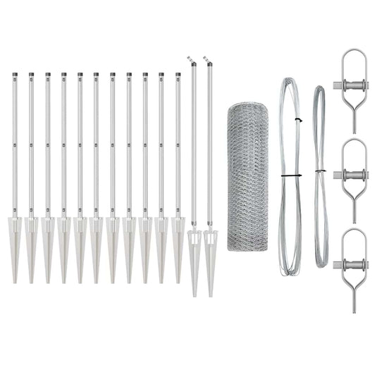 Vidaxl afrasteringspaal zilver 25 x 0,6 m (25 mm gaas) staal