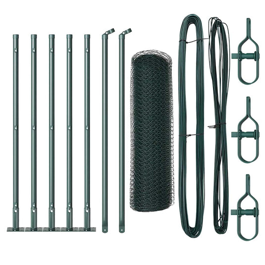 Vidaxl afrasteringspaal groen 10 x 0,6 m (25 mm gaas) staal en pvc