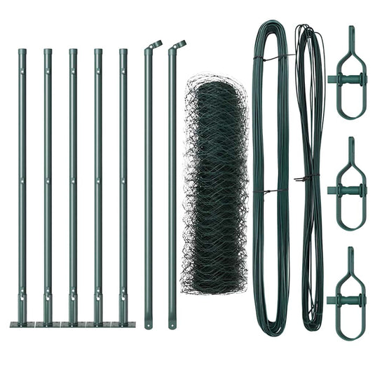 Vidaxl afrasteringspaal groen 10 x 0,8 m (36 mm gaas) staal en pvc