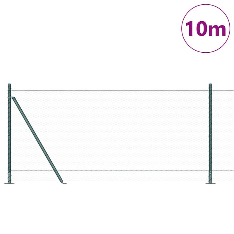 Load image into Gallery viewer, Vidaxl afrasteringspaal groen 10 x 1 m (25 mm gaas) staal en pvc
