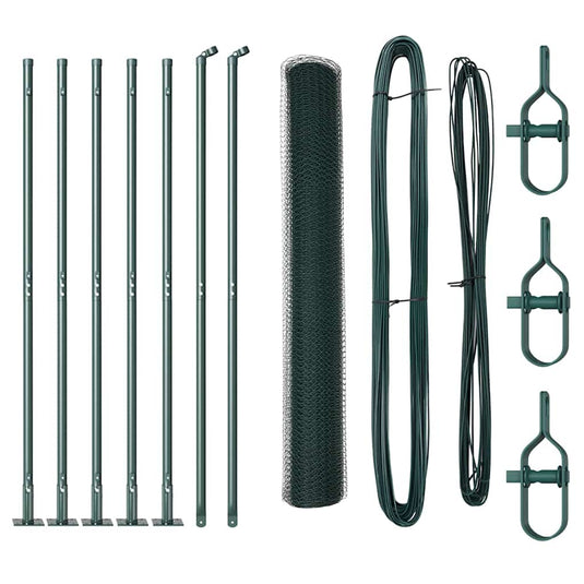 Vidaxl afrasteringspaal groen 10 x 1,2 m (13 mm gaas) staal en pvc