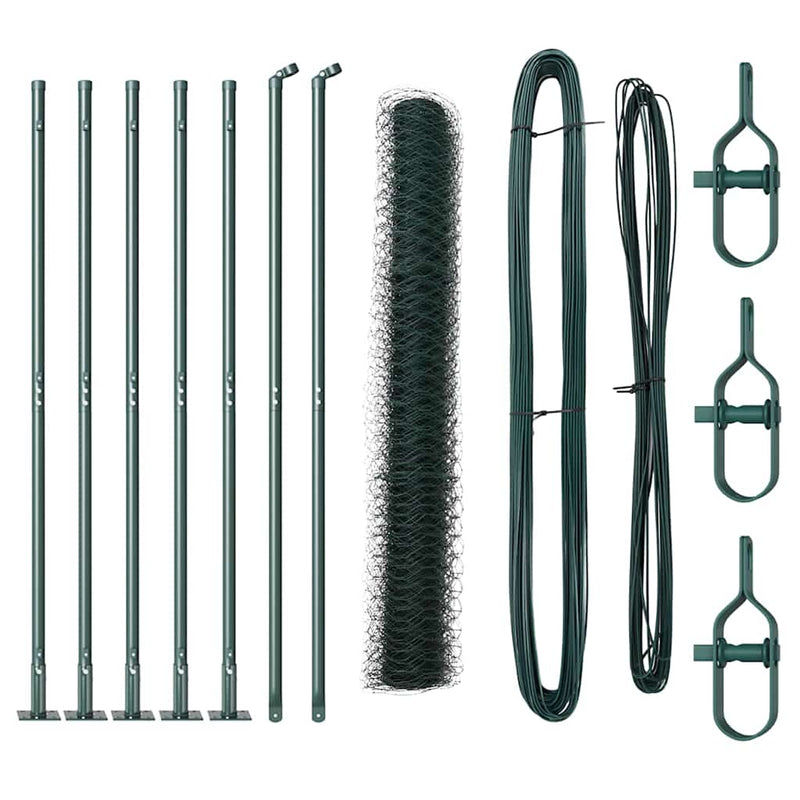 Load image into Gallery viewer, Vidaxl afrasteringspaal groen 10 x 1,2 m (50 mm gaas) staal en pvc
