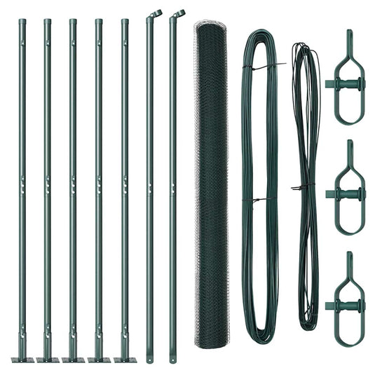 Vidaxl afrasteringspaal groen 10 x 1,5 m (25 mm gaas) staal en pvc