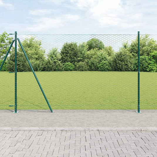Vidaxl afrasteringspaal groen 10 x 1,5 m (36 mm gaas) staal en pvc