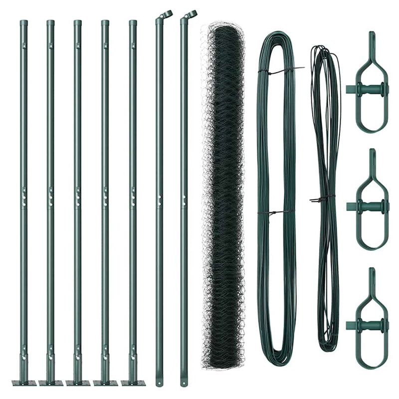 Load image into Gallery viewer, Vidaxl afrasteringspaal groen 10 x 1,5 m (36 mm gaas) staal en pvc
