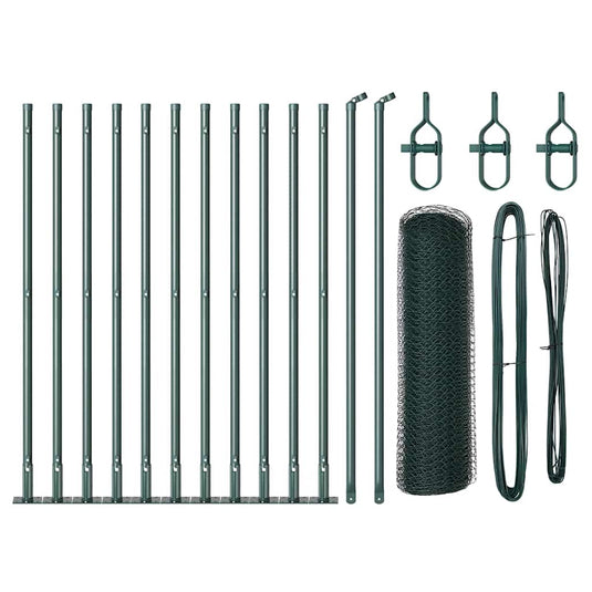 Vidaxl afrasteringspaal groen 25 x 0,4 m (13 mm gaas) staal en pvc