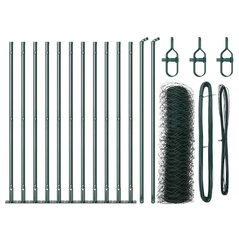 Load image into Gallery viewer, Vidaxl afrasteringspaal groen 25 x 0,4 m (36 mm gaas) staal en pvc
