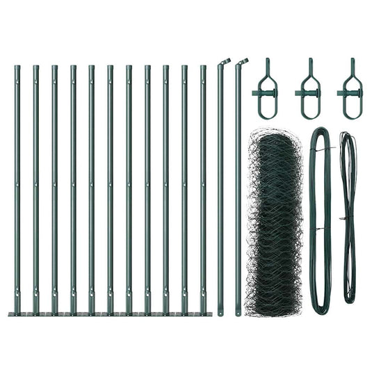 Vidaxl afrasteringspaal groen 25 x 0,4 m (36 mm gaas) staal en pvc