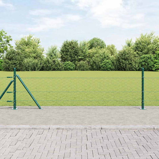 Vidaxl afrasteringspaal groen 25 x 0,4 m (50 mm gaas) staal en pvc