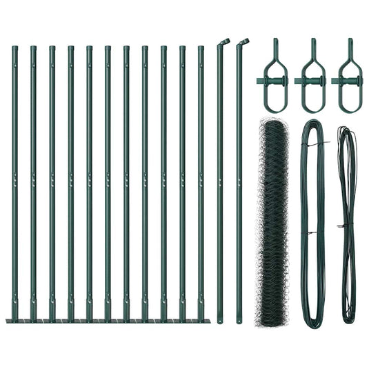 Vidaxl afrasteringspaal groen 25 x 0,8 m (50 mm gaas) staal en pvc