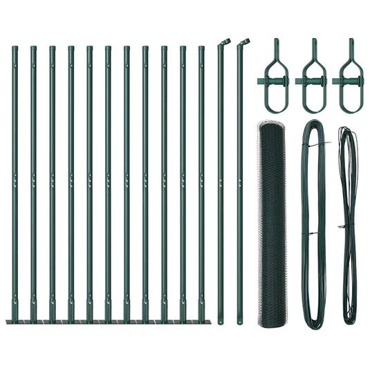 Vidaxl afrasteringspaal groen 25 x 1 m (13 mm gaas) staal