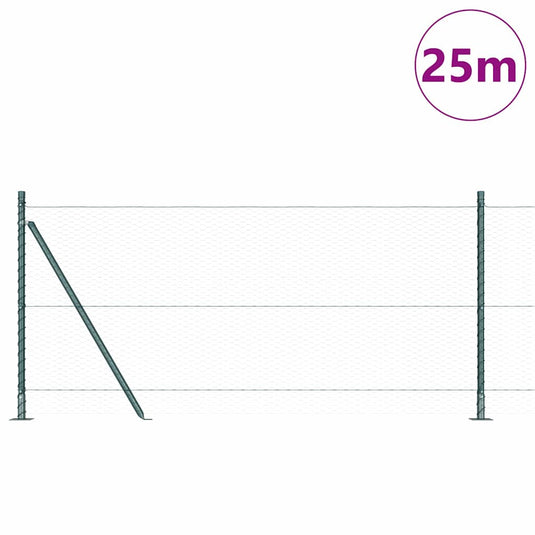 Vidaxl afrasteringspaal groen 25 x 1 m (25 mm gaas) staal