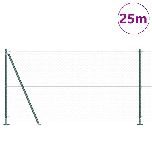 Vidaxl afrasteringspaal groen 25 x 1,2 m (25 mm gaas) staal