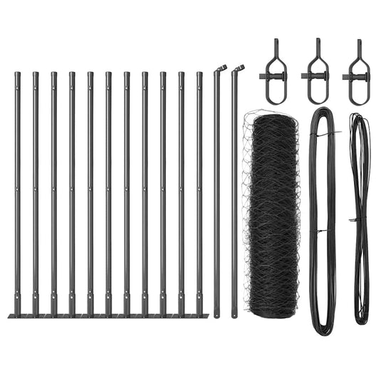 Vidaxl afrasteringspaal grijs 25 x 0,5 m (36 mm gaas) staal