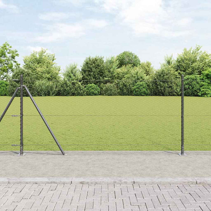 Load image into Gallery viewer, Vidaxl afrasteringspaal grijs 25 x 0,8 m (25 mm gaas) staal en pvc
