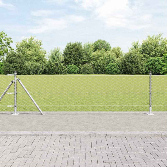 Vidaxl afrasteringspaal zilver 10 x 0,4 m (50 mm mesh) staal