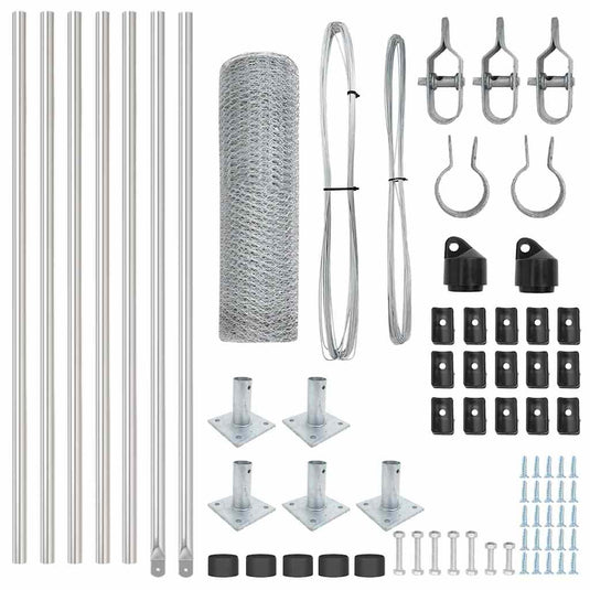 Vidaxl afrasteringspaal zilver 10 x 0,5 m (13 mm gaas) staal