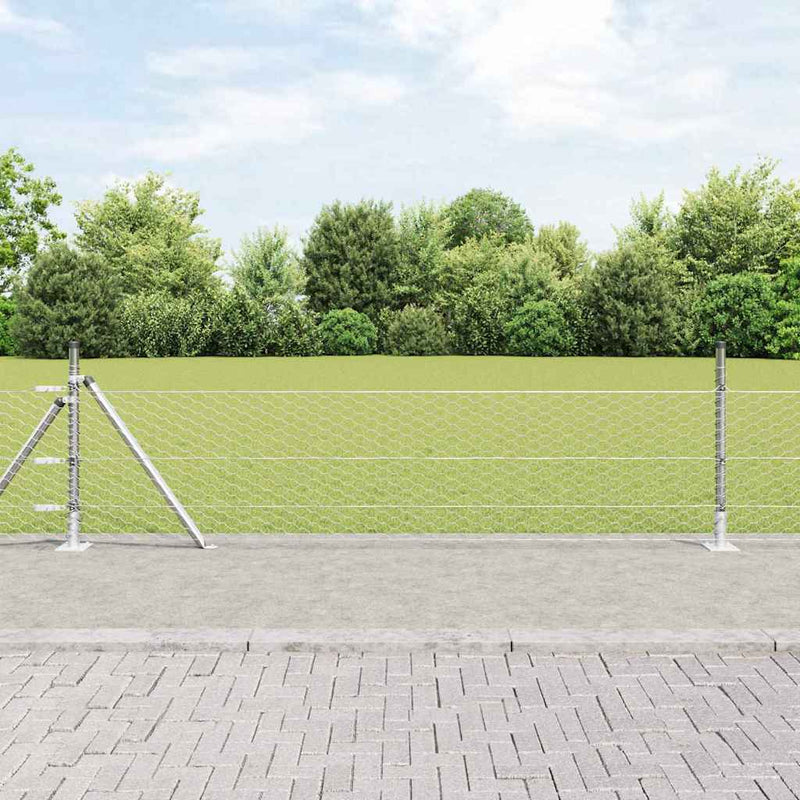 Load image into Gallery viewer, Vidaxl afrasteringspaal zilver 10 x 0,5 m (36 mm gaas) staal
