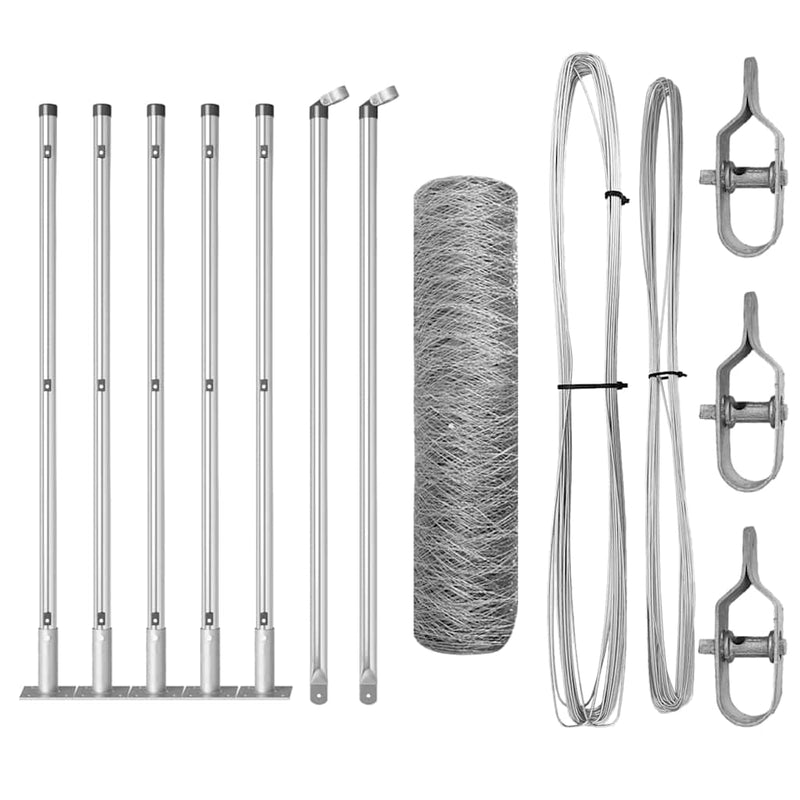 Load image into Gallery viewer, Vidaxl afrasteringspaal zilver 10 x 0,5 m (50 mm gaas) staal
