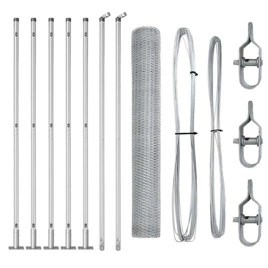 Vidaxl afrasteringspaal zilver 10 x 0,8 m (13 mm gaas) staal