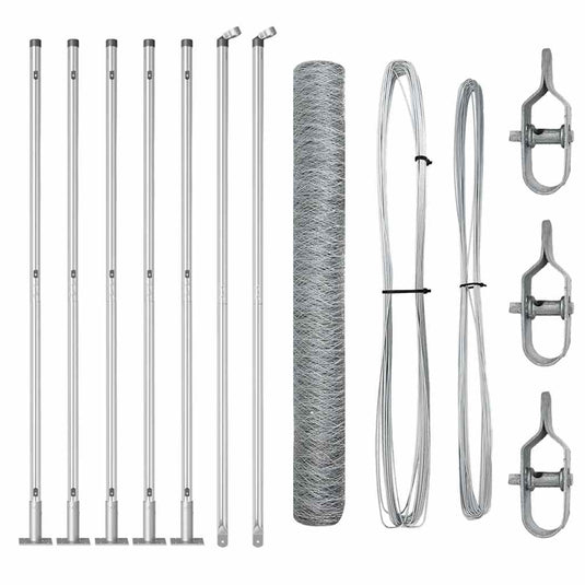 Vidaxl afrasteringspaal zilver 10 x 1 m (36 mm gaas) staal